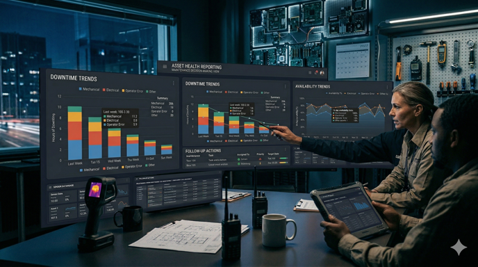 Categories screen showing work order history and organized maintenance workflows.